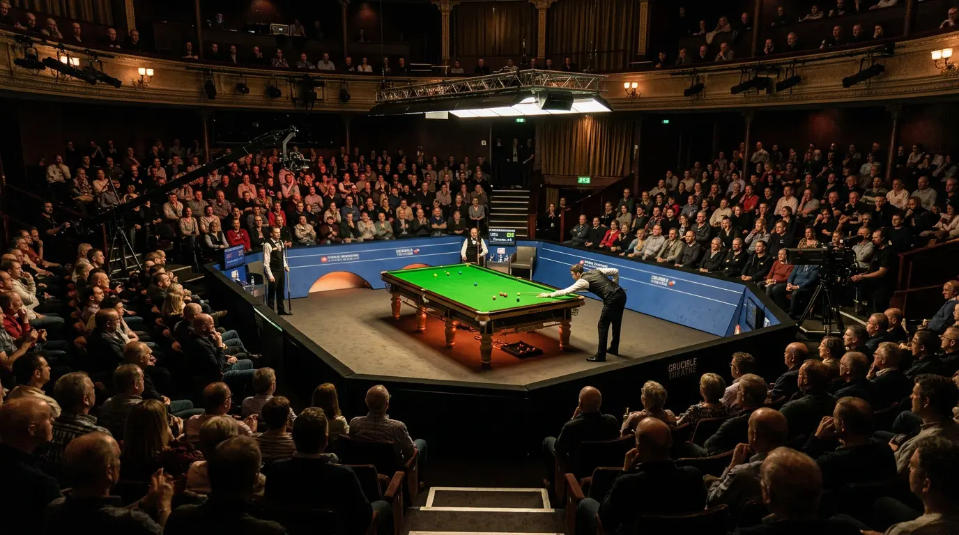Crucible Theatre Sheffield Innenansicht während der Snooker-Weltmeisterschaft